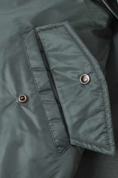 Women Casual Jacket Pure Color Stand Collar Long Sleeves Regular Pocket Zipper Jacket