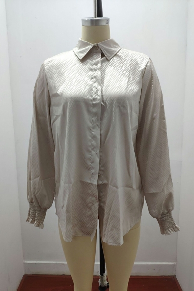 Hot Shirt Zebra Print Long Sleeve Regular Button Closure Spread Collar Shirt for Girls