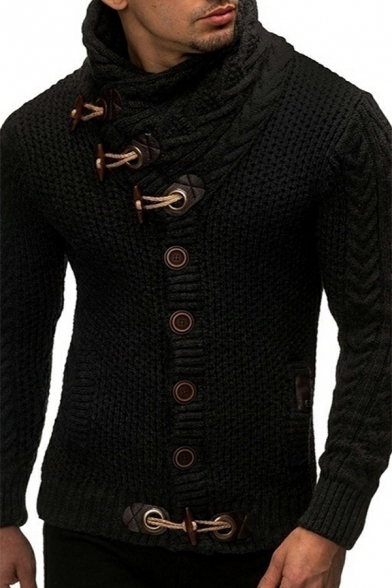Fashion Men Whole Colored Stand Collar Long-Sleeved Slimming Button Fly Jacket