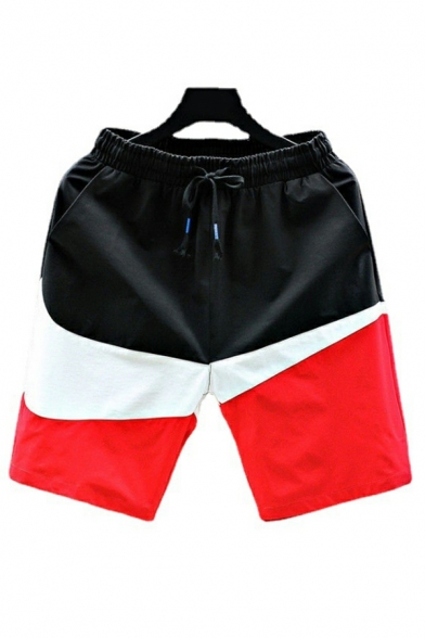 Freestyle Guys Colo-blocking Pocket Regular Fit Drawstring Waist Shorts