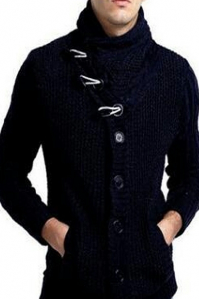 Fashion Men Whole Colored Stand Collar Long-Sleeved Slimming Button Fly Jacket