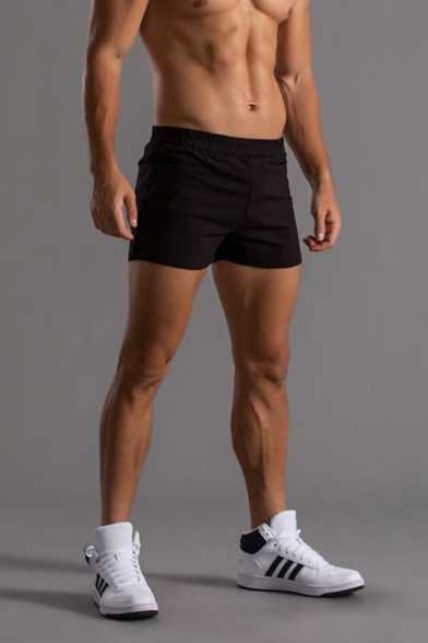Chic Boy's Solid Color Slimming Mid Waist Regular Fit Sport Shorts