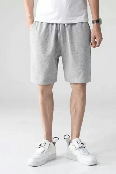 Leisure Men's Solid Color Drawstring Waist Mid Rise Regular Pocket Front Shorts