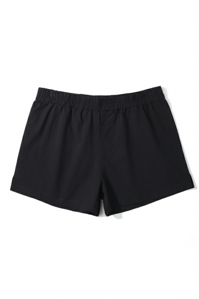 Chic Boy's Solid Color Slimming Mid Waist Regular Fit Sport Shorts