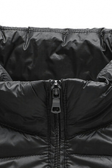 Freestyle Vest Pure Color Pocket Sleeveless Stand Neck Regular Zip Up Vest for Boys