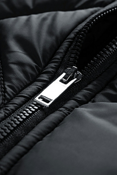 Guys Leisure Contrast Stripe Pocket Long-Sleeved Stand Collar Slimming Zip Placket Jacket