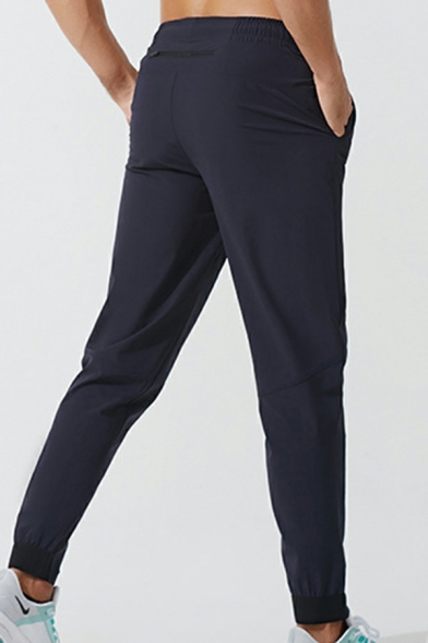 Vintage Whole Colored Pocket Designed Full Length Drawstring Pants for Guys