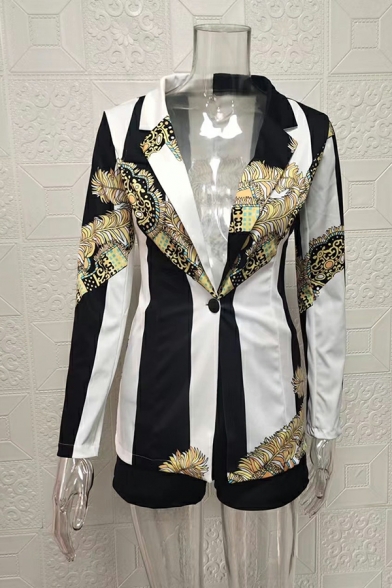 Cool Girls Tie Dye Print Pocket Lapel Collar Long-sleeved Single Button Blazer