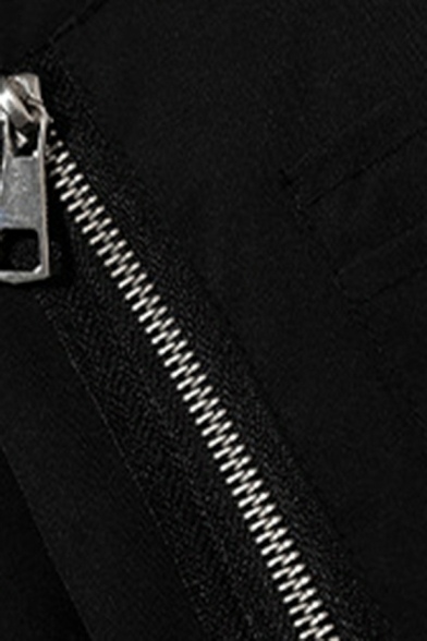 Fashionable Solid Color Pocket Long Sleeves Stand Collar Zipper Baseball Jacket for Men