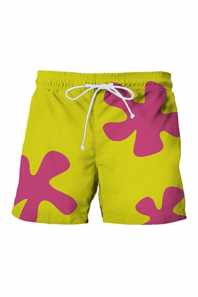 Novelty Boy's 3D Printed Pocket Detailed Drawstring Waist Mid Rise Relaxed Shorts