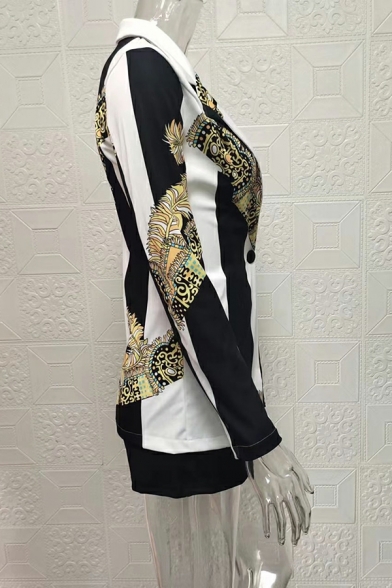 Cool Girls Tie Dye Print Pocket Lapel Collar Long-sleeved Single Button Blazer