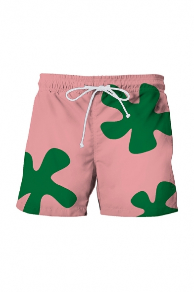 Novelty Boy's 3D Printed Pocket Detailed Drawstring Waist Mid Rise Relaxed Shorts