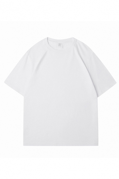 Dashing Plain Crew Collar Short-sleeved oversized T-Shirt for Boys