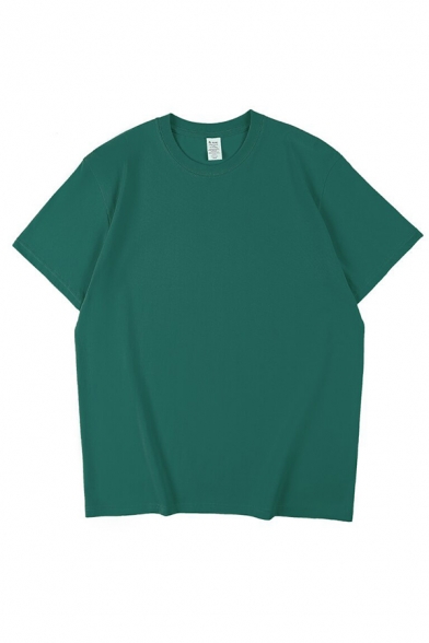 Dashing Plain Crew Collar Short-sleeved oversized T-Shirt for Boys
