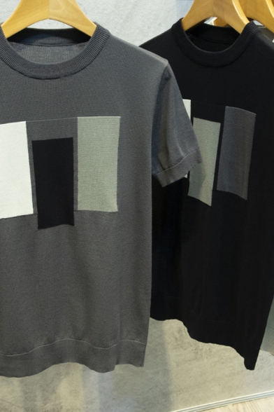 Popular Color Block Short Sleeve Crew Collar Regular Fitted T-Shirt for Boys
