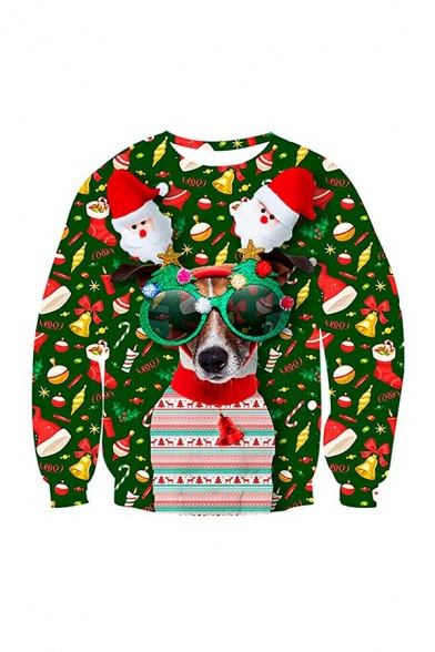 Trendy 3D Helloween Print Round Neck Loose Long Sleeve Pullover Sweatshirt for Boys