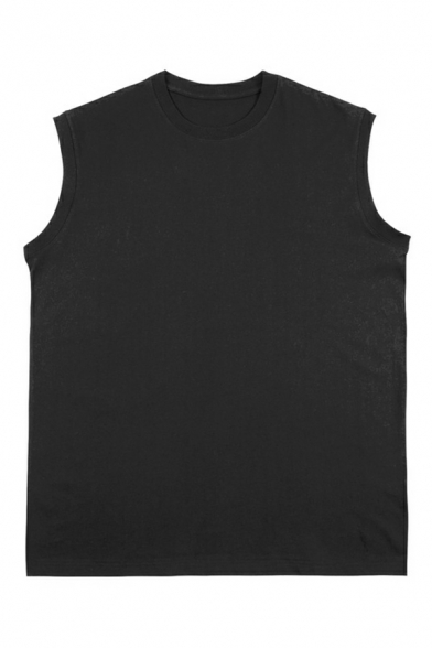 Sleeveless Plain Vest Slim Fit Athletic Tank In Black Or White