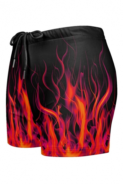 Skinny Swimming Pants Polyester Multicoloured Shorts Elasticated Waistband with A Drawstring Fastening