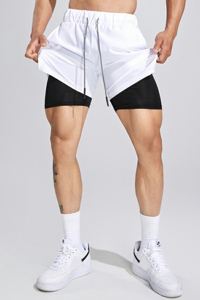 Oversized Fit Sports Shorts Plain Polyester Shorts Elasticated Waistband With A Drawstring Fastening
