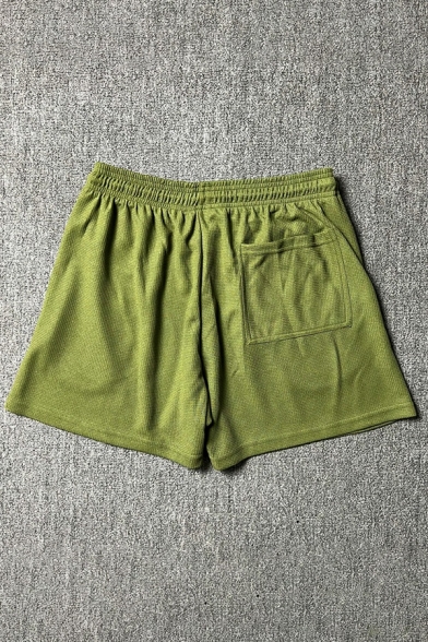 Summer Slouch Fit Shorts Polyester Athletic Shorts Elasticated Waistband With A Dawstring Fastening