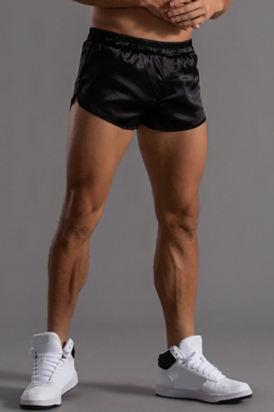 Oversized Fit Athletic Shorts Polyester Plain sSorts Elasticated Drawstring Waistband