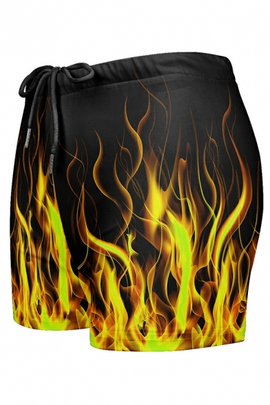 Skinny Swimming Pants Polyester Multicoloured Shorts Elasticated Waistband with A Drawstring Fastening