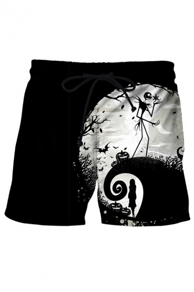 Slim Fit Athletic Shorts Polyester Spliced Camouflage Print Warm-Up Shorts
