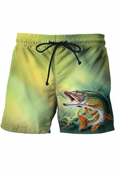 Slim Fit Athletic Shorts Polyester Spliced Camouflage Print Shorts Elasticated Waistband with A Drawstring Fastening