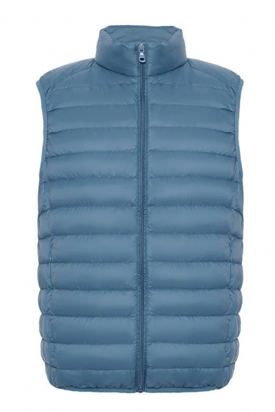 Winter Sleeveless Round Neck Vest Men’s Fitted Grid Top