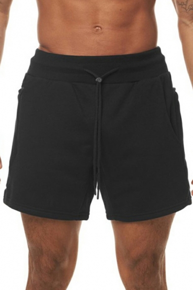 Oversized Fit Athletic Shorts Plain With Pocket Simplicity Sporty Shorts Elasticated Waistband With A Drawstring Fastening