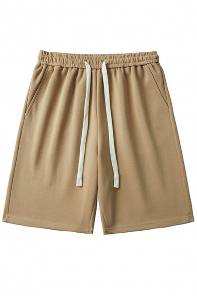 Oversized Fit Athletic Shorts Plain With Pocket Sporty Shorts Elasticated Waistband With A Drawstring Fastening