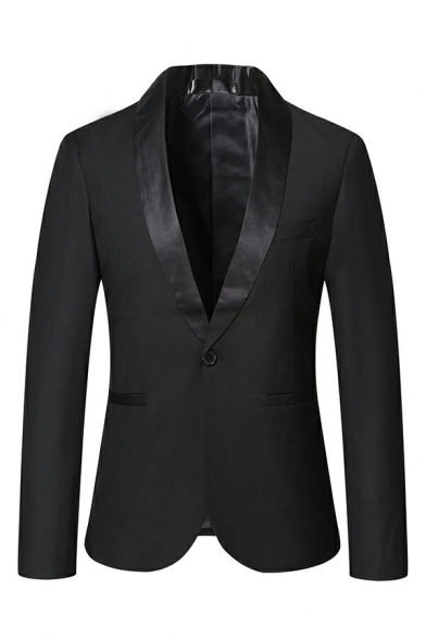 Lapel Neck Long Sleeve Single Button Suit Men’s Skinny Suit