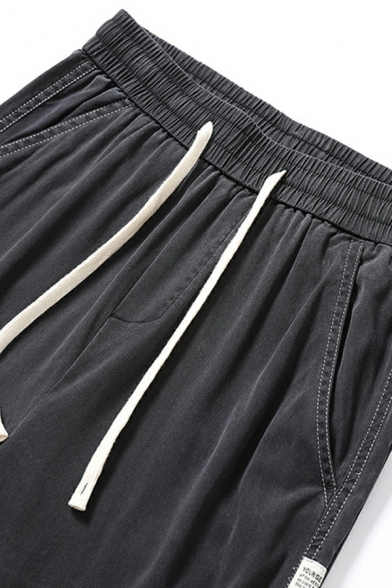 Loose Fit Long Length Pants Plain Polyester Elasticated Waistband Lounge Pants