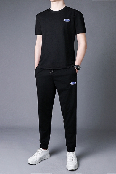 Short Sleeve Round Neck Casual Outfit Long Length Slim Fit Sportswear