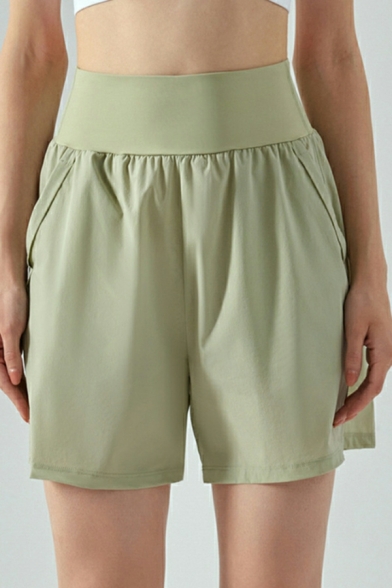 Loose Fit Plain Spandex Shorts Women’s Elasticated Athletic Shorts