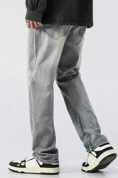 Fashion Slim Fit Jeans Men’s Full Length Trousers With Zip-Fly Closure