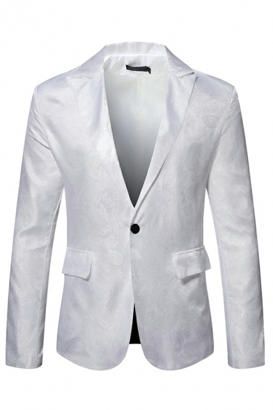 Fashion Single Button Long Sleeve Suit Plain Men’s Skinny Suit