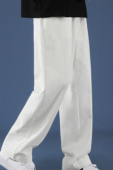 Loose Fit Long Length Trousers Plain Cotton Men’s Lounge Pants