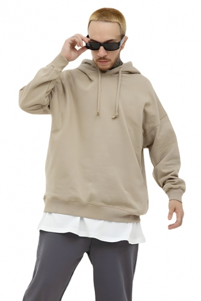 Simplicity Men’s Plain Printed Relaxed-Fit Hooded Long Sleeve Hoodie With Pockets