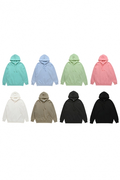 Simplicity Men’s Plain Printed Relaxed-Fit Hooded Long Sleeve Hoodie With Pockets