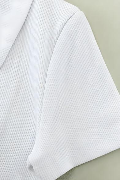 Modern Girl's Simple Pure Color Short Sleeve Street Looks Polo Shirt