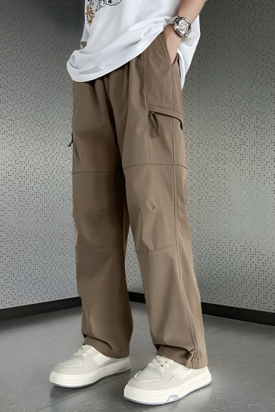 Street Style Men's Solid Color Summer Straight Casual Cargo Pants