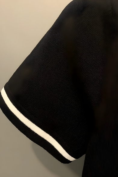 Retro Men's Striped Pattern Short Sleeve Slim Fit Polo Shirt