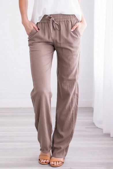 Fashion Girl's Simple Pure Color Plain Street Looks Pants
