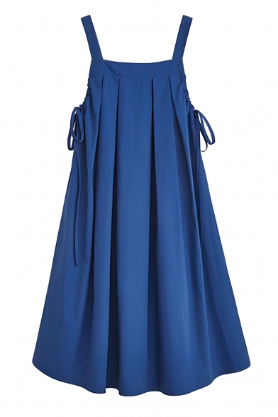 Fashion Womens Dress Spaghetti Straps Sleeveless Blue Dress