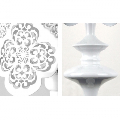 23.6”High Floral Carving Stainless Steel Designer Table Lamp