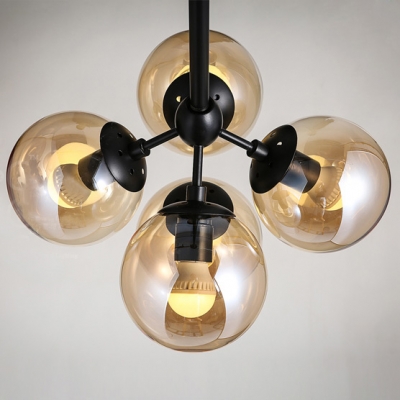 Bubble Black Pendant Light 5 Lighted