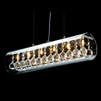 Breathtaking Crystals Embedded in Clear Glass Tube Formed Sparkling 6-light Pendant