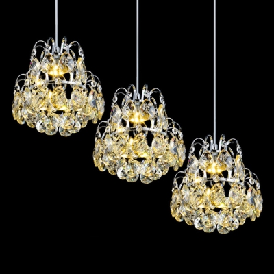 Dazzling Crystal Falls and Graceful Metal Frame Composed Spectacular Multi-Light Ceiling Light