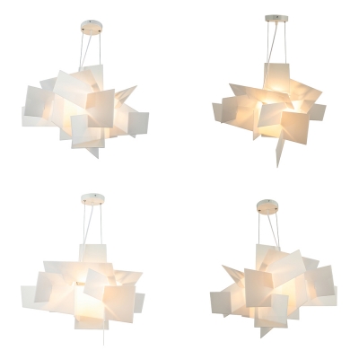 Deisgner Lighting White Acrylic Novel Chandelier Pendant Light